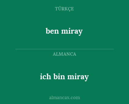 ich bin miray - ben miray