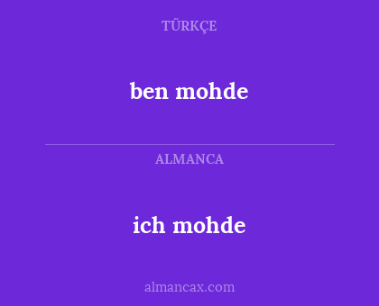 ben mohde - ich mohde