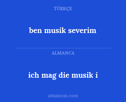 ich mag die musik i - ben musik severim