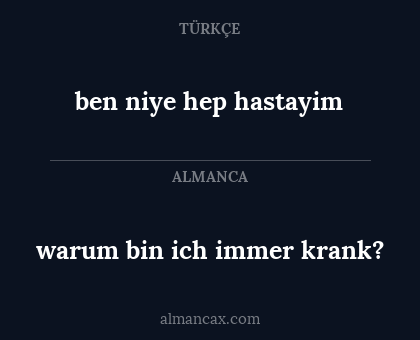 ben niye hep hastayim - warum bin ich immer krank?