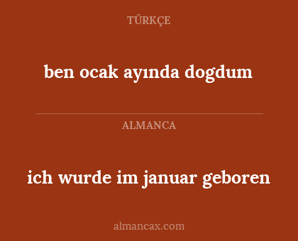 ben ocak ayında dogdum - ich wurde im januar geboren