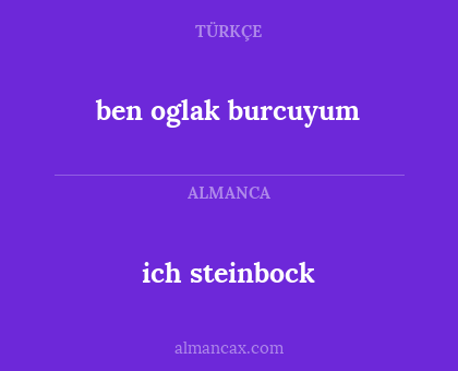 ben oglak burcuyum - ich steinbock