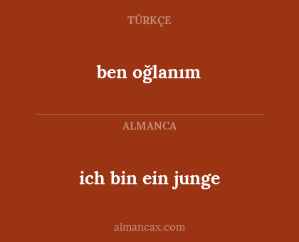 ich bin ein junge - ben oğlanım