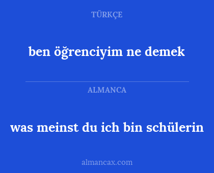 ben öğrenciyim ne demek - was meinst du ich bin schülerin