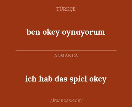 ich hab das spiel okey - ben okey oynuyorum