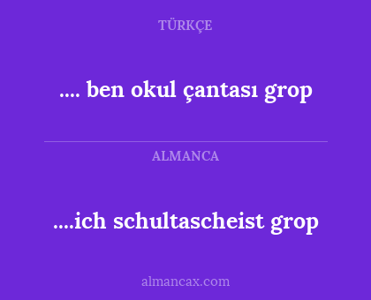 ....ich schultascheist grop - .... ben okul çantası grop