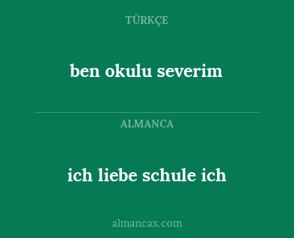 ben okulu severim - ich liebe schule ich