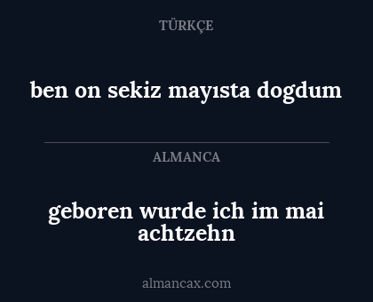 ben on sekiz mayısta dogdum - geboren wurde ich im mai achtzehn