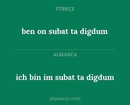 ich bin im subat ta digdum - ben on subat ta digdum