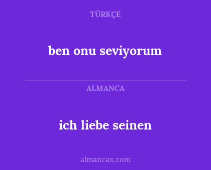 ich liebe seinen - ben onu seviyorum