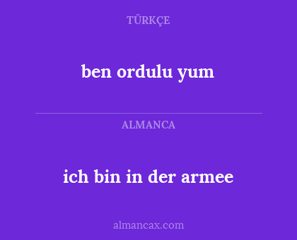 ich bin in der armee - ben ordulu yum