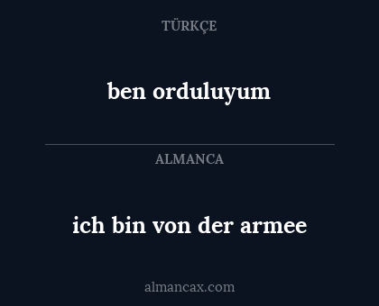 ben orduluyum - ich bin von der armee