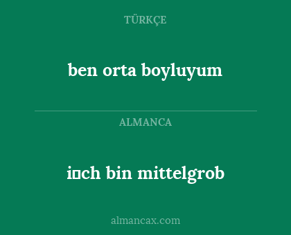 ben orta boyluyum - i̇ch bin mittelgrob
