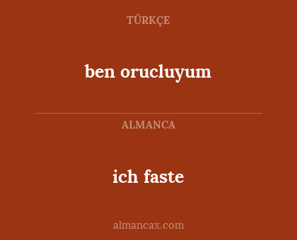 ben orucluyum - ich faste