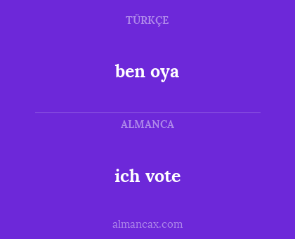 ben oya - ich vote