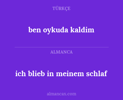 ben oykuda kaldim - ich blieb in meinem schlaf