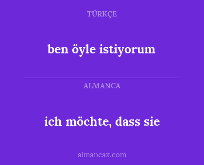 ich möchte, dass sie - ben öyle istiyorum