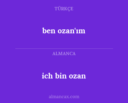 ich bin ozan - ben ozan'ım