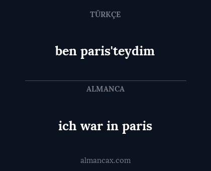 ben paris'teydim - ich war in paris