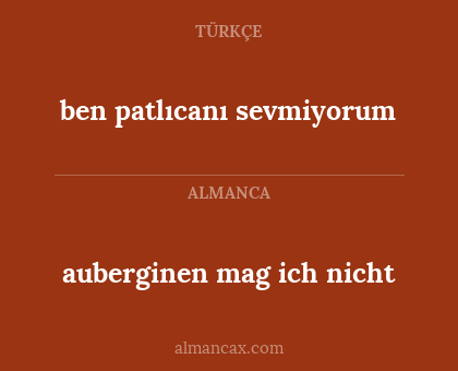 ben patlıcanı sevmiyorum - auberginen mag ich nicht