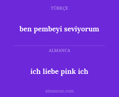 ich liebe pink ich - ben pembeyi seviyorum