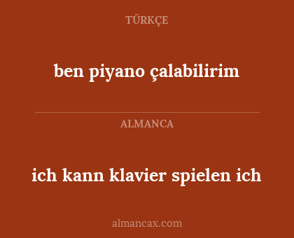 ich kann klavier spielen ich - ben piyano çalabilirim