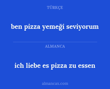ben pizza yemeği seviyorum - ich liebe es pizza zu essen