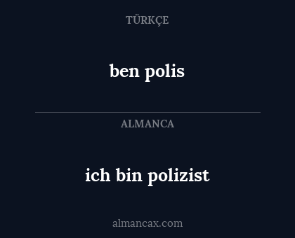 ben polis - ich bin polizist