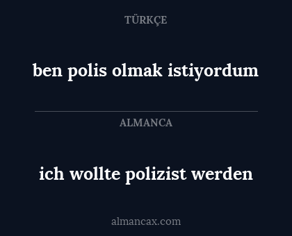 ich wollte polizist werden - ben polis olmak istiyordum
