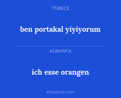 ich esse orangen - ben portakal yiyiyorum