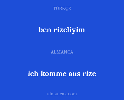 ben rizeliyim - ich komme aus rize