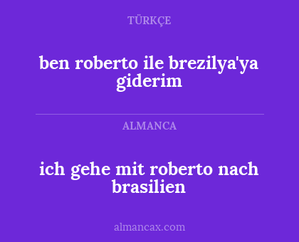 ich gehe mit roberto nach brasilien - ben roberto ile brezilya'ya giderim