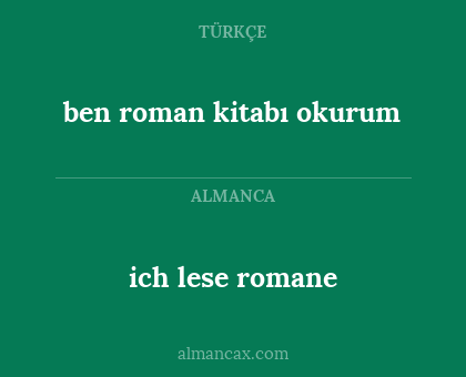 ben roman kitabı okurum - ich lese romane