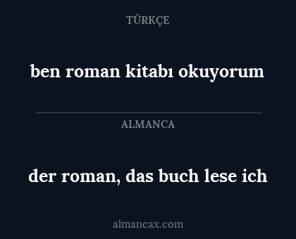 der roman, das buch lese ich - ben roman kitabı okuyorum