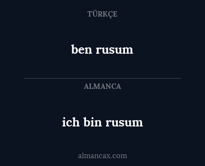 ben rusum - ich bin rusum