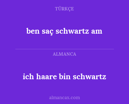 ich haare bin schwartz - ben saç schwartz am