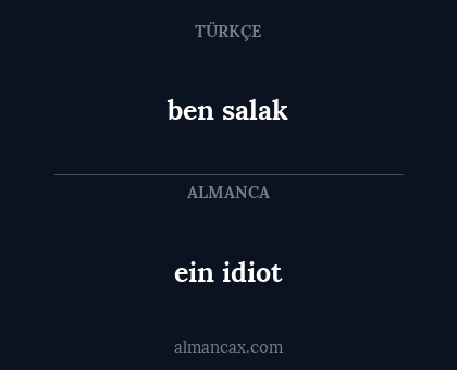 ben salak - ein idiot
