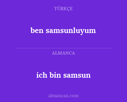 ben samsunluyum - ich bin samsun