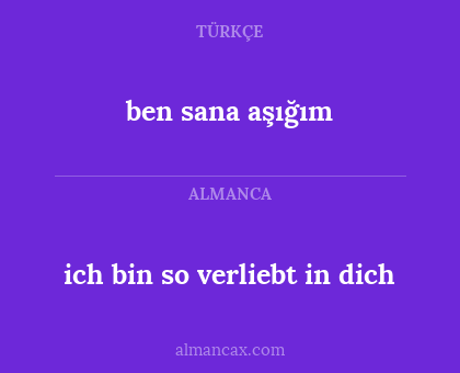 ich bin so verliebt in dich - ben sana aşığım