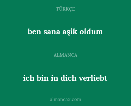 ben sana aşik oldum - ich bin in dich verliebt