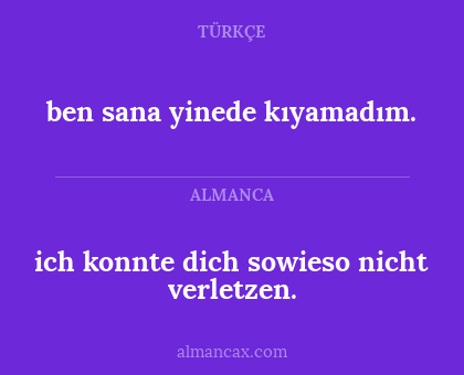 ben sana yinede kıyamadım. - ich konnte dich sowieso nicht verletzen.