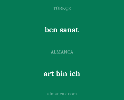 ben sanat - art bin ich