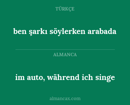im auto, während ich singe - ben şarkı söylerken arabada