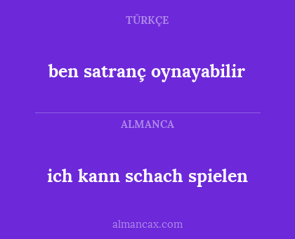 ich kann schach spielen - ben satranç oynayabilir