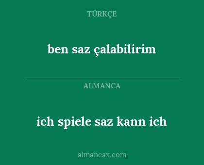 ben saz çalabilirim - ich spiele saz kann ich