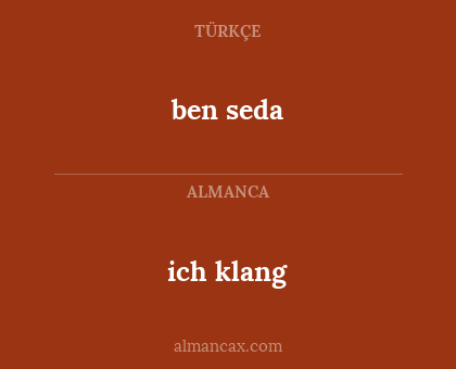 ben seda - ich klang