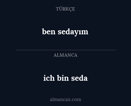 ben sedayım - ich bin seda