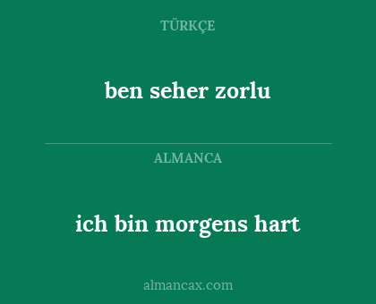 ich bin morgens hart - ben seher zorlu