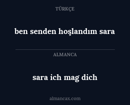 sara ich mag dich - ben senden hoşlandım sara