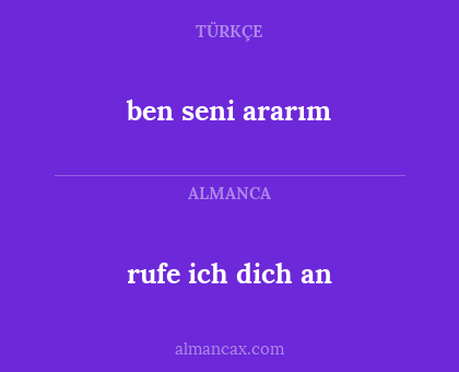 ben seni ararım - rufe ich dich an